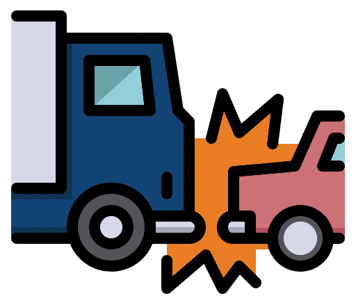 car and truck accident icon