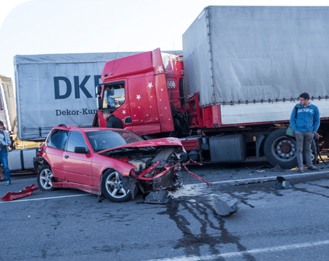 serious truck and car accident